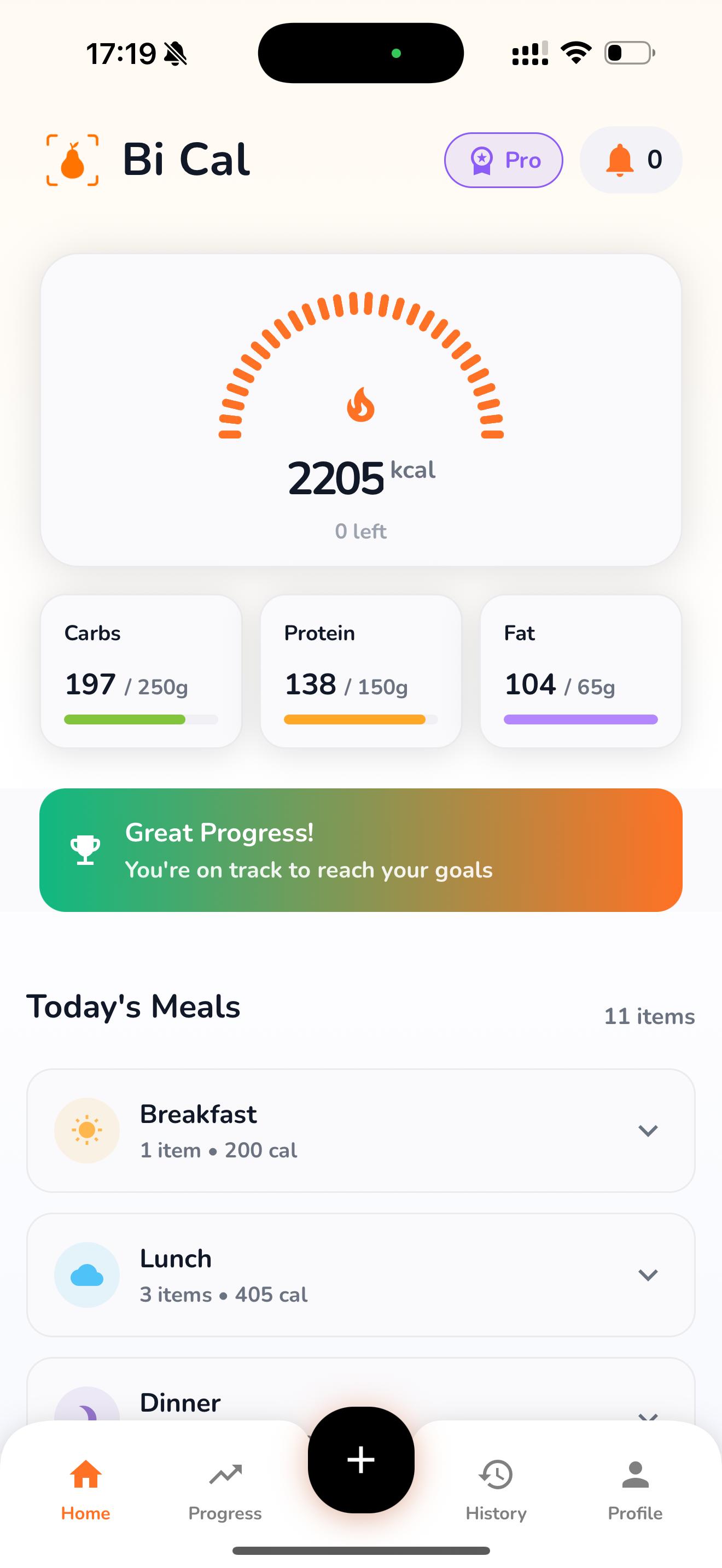 BiCal App Screenshot